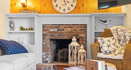 Charming Seaside Cottage Sleeps 9 with WiFi, AC, 2 Min Walk to a Private Beach