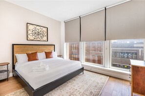 4 bedrooms, desk, iron/ironing board, travel cot