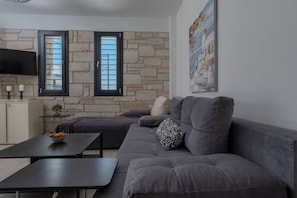 Premium Suite Sea View | Living area | 42-inch Smart TV with satellite channels