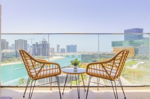 Estúdio luxo, sacada, vista para a cidade | Sacada