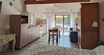 Large studio with exterior in the countryside, near Fontaine de Vaucluse, Gordes