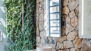 Casa Deluxe, 3 habitaciones, baño en la habitación, vista al jardín | Baño | Batas