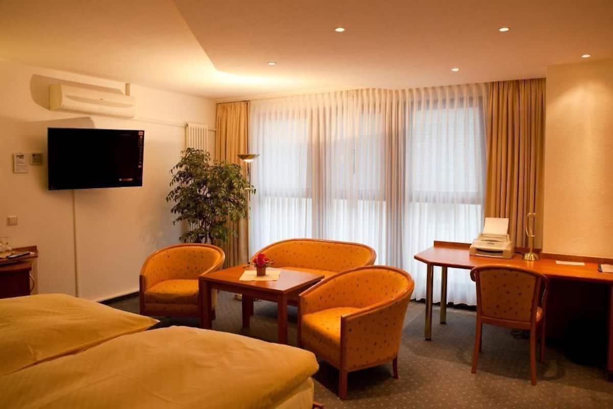 In-room safe, desk, laptop workspace, soundproofing