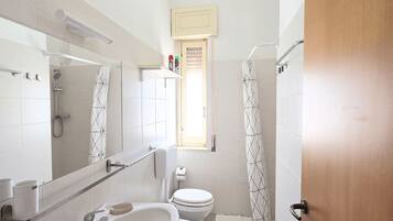 Suihku, hiustenkuivaaja, bidee, pyyhkeet