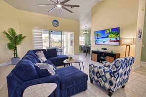 TV, foosball, stereo