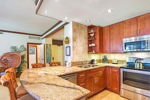 Condo (Multiple Bedrooms) | Private kitchen | Microwave, oven, dishwasher, coffee/tea maker