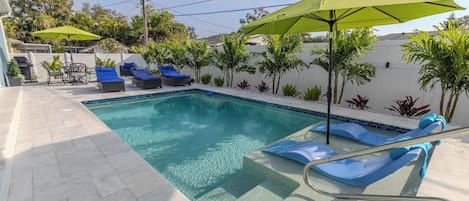 Outdoor pool, a heated pool