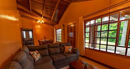 Mountain retreat with virgin forest views, ideal for rest or remote work