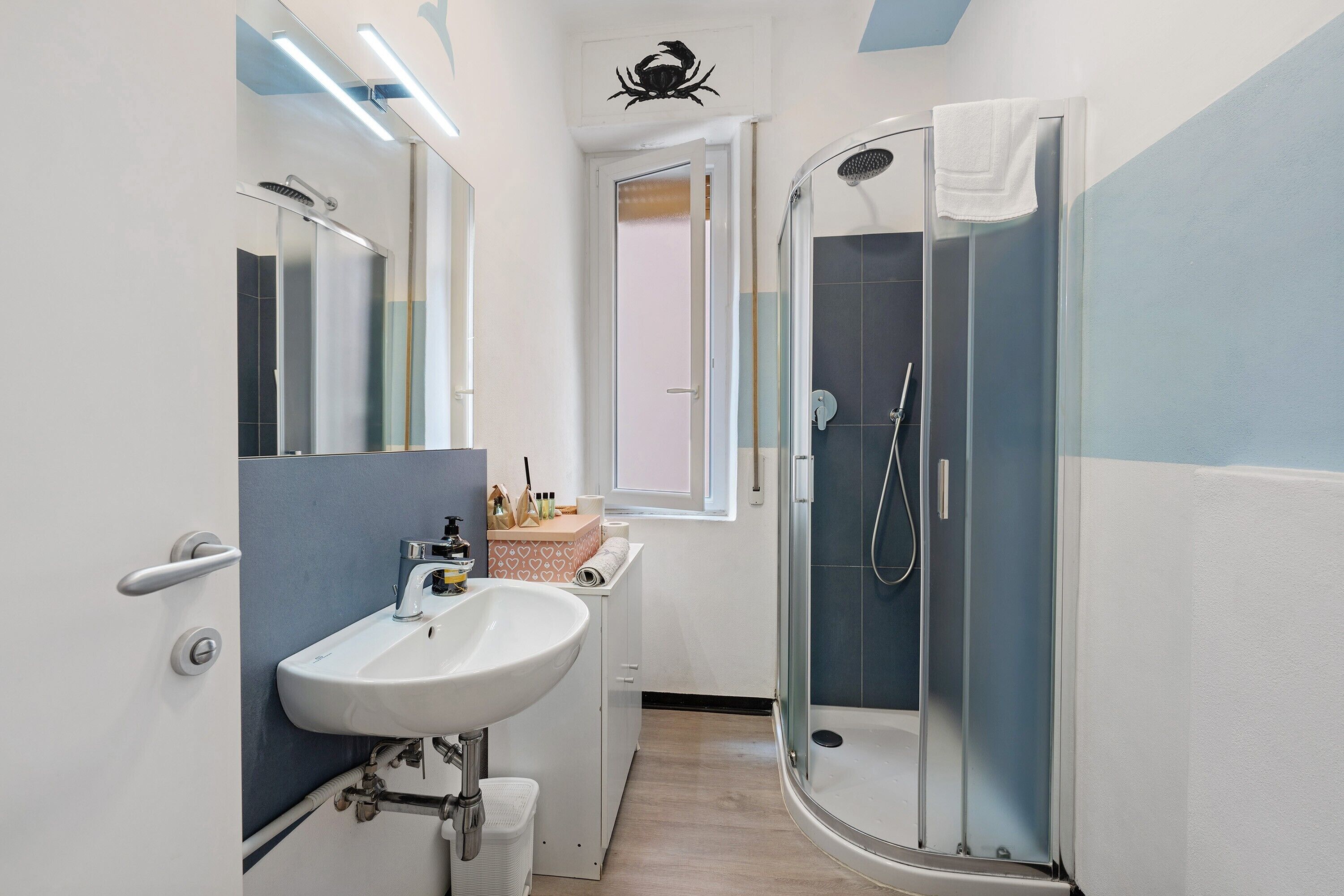 Dusche, Haartrockner, Handtücher