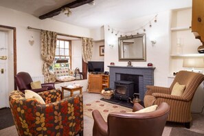 Televisie en een open haard