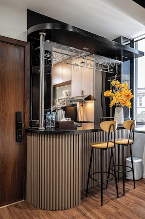 Deluxe Double Room, City View | Laptop workspace, blackout drapes, soundproofing, iron/ironing board - A Boi Apartment at District 3 (Ho Chi Minh City)