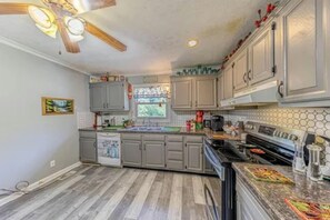 Microwave, oven, stovetop, dishwasher