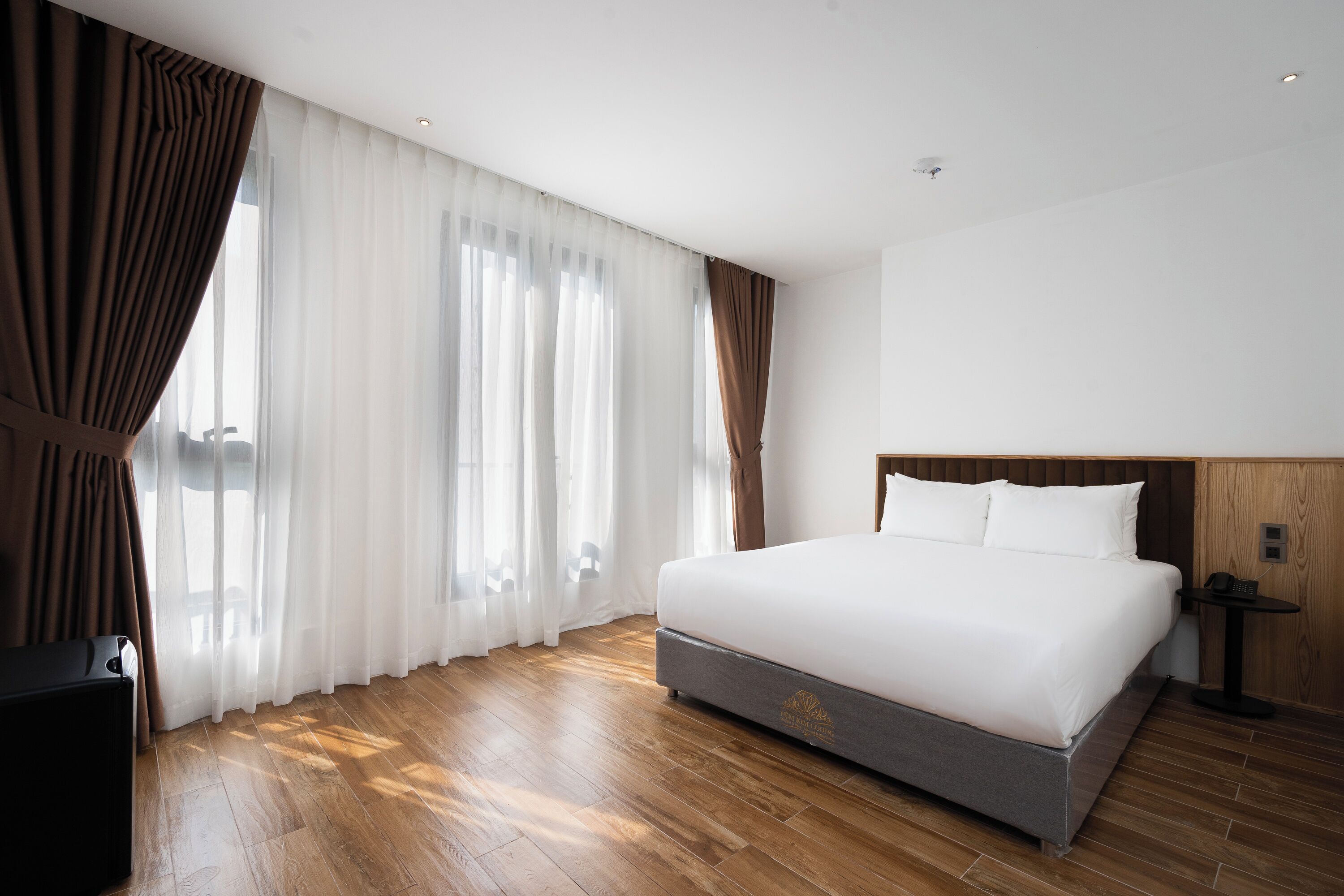 Premium bedding, pillowtop beds, soundproofing, free WiFi