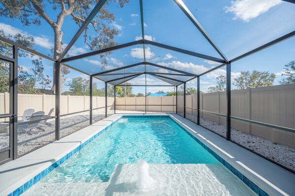 Outdoor pool, a heated pool
