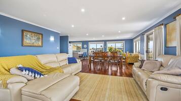 Smart TV, DVD player, books, computer monitors