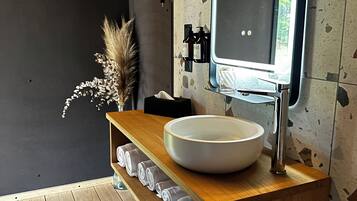 淋浴设施、吹风机、毛巾、肥皂