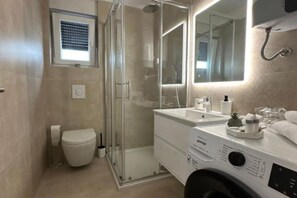 Shower, hair dryer