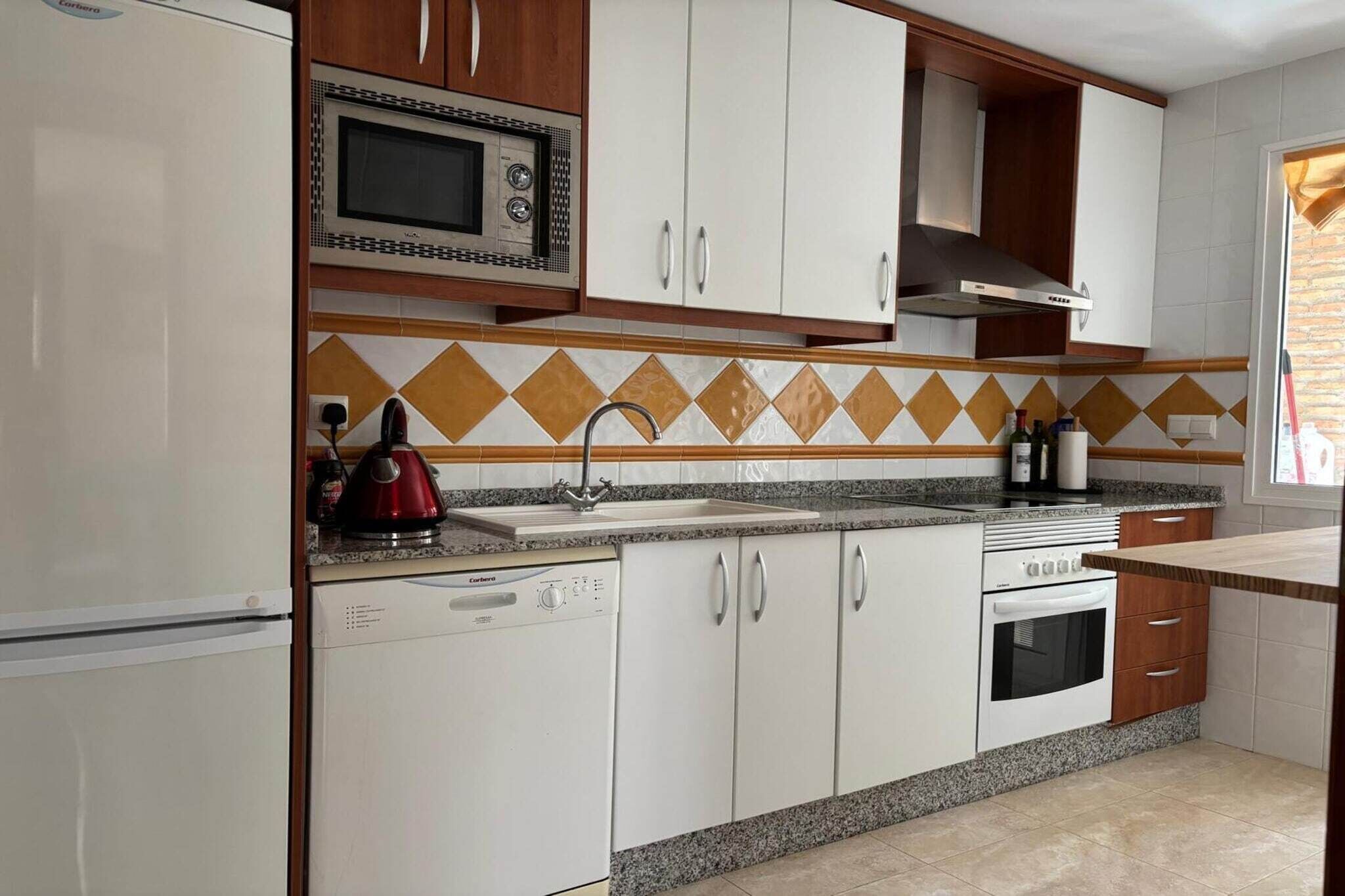 Fridge, microwave, oven, toaster