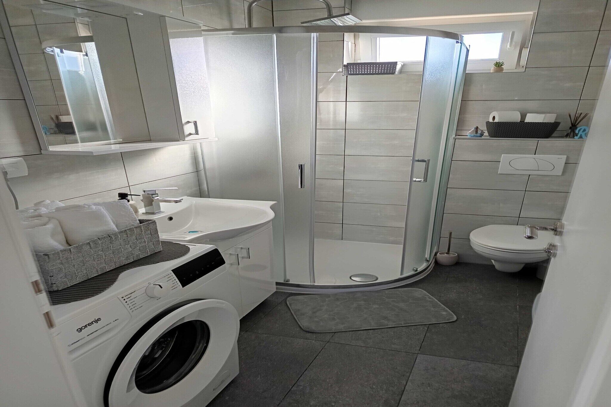 Shower, hair dryer