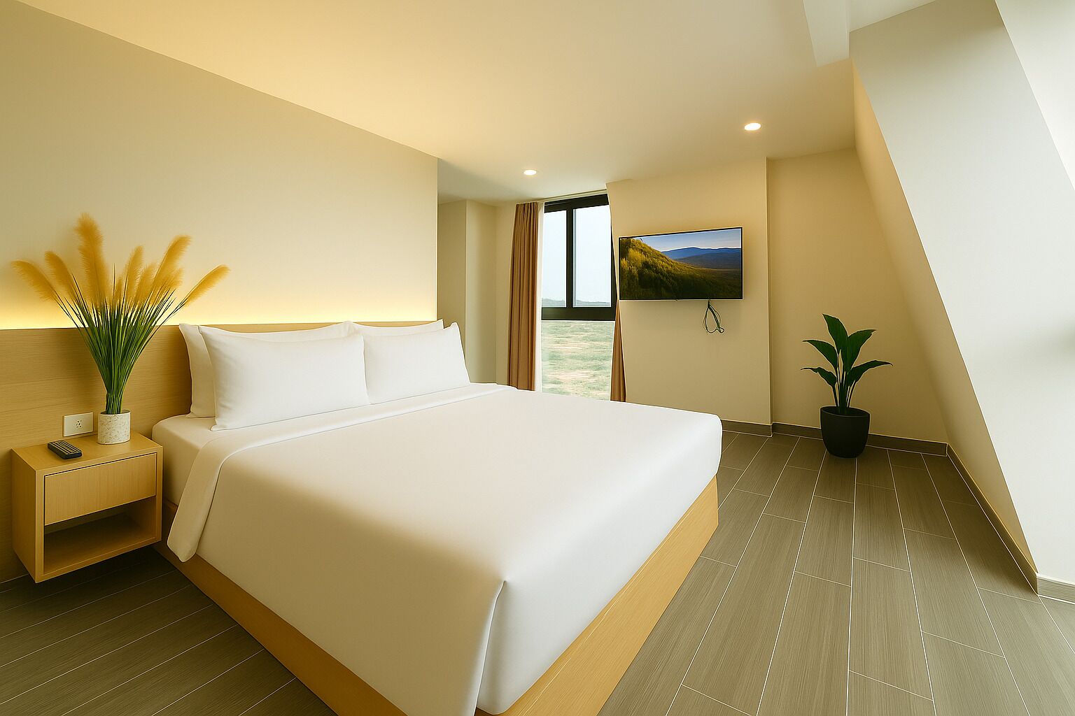 Dobbeltrom – deluxe, byutsikt | Sengetøy av topp kvalitet, skrivebord, lydisolert og wi-fi (inkludert)