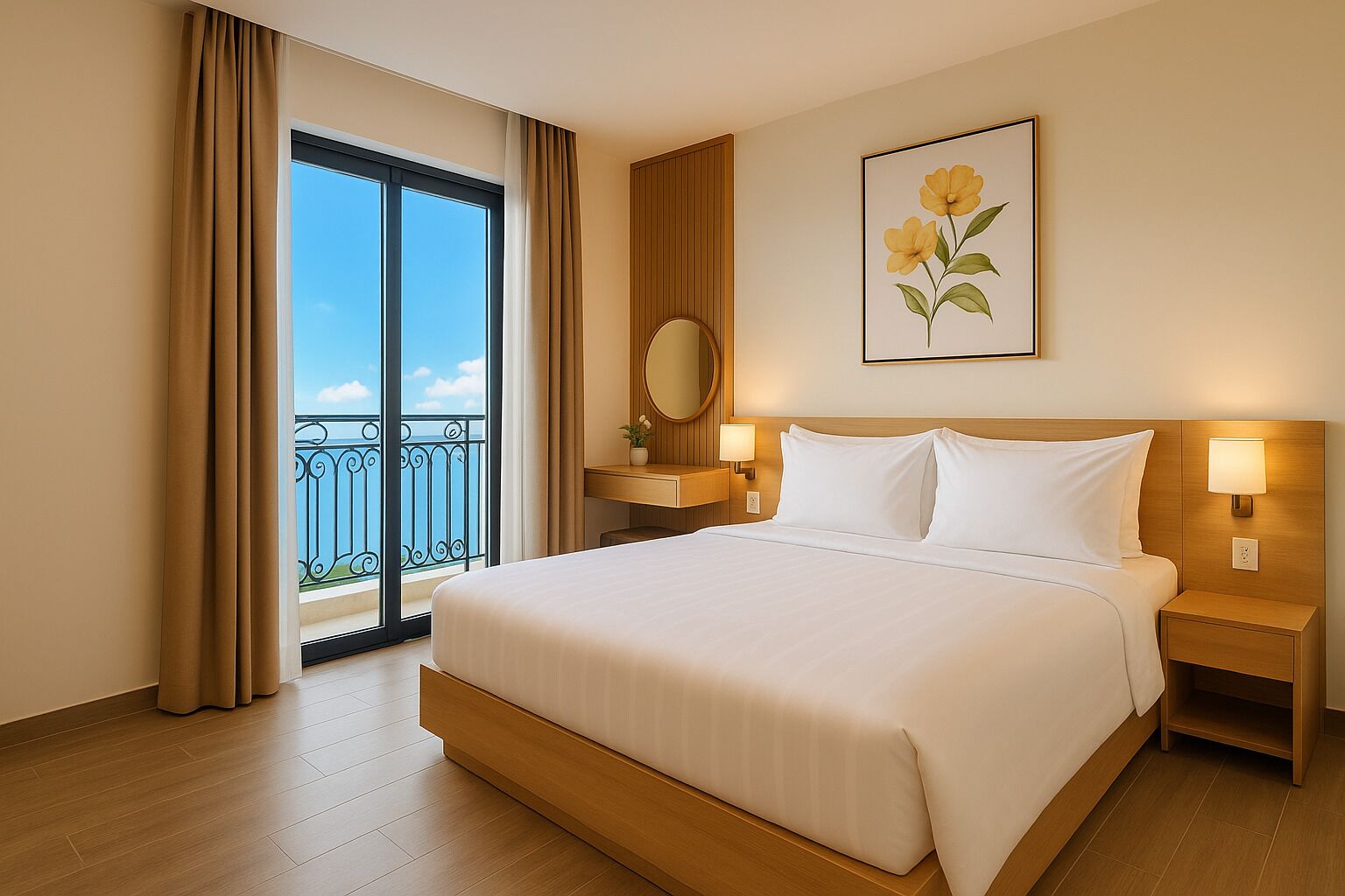 Dobbeltrom – premier, tilgjengelighetstilpasset badekar, balkong | Sengetøy av topp kvalitet, skrivebord, lydisolert og wi-fi (inkludert)