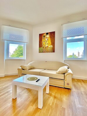 파노라믹 아파트, 시내 전망 | 거실 공간 | 스마트 TV, 넷플릭스, 스트리밍 서비스