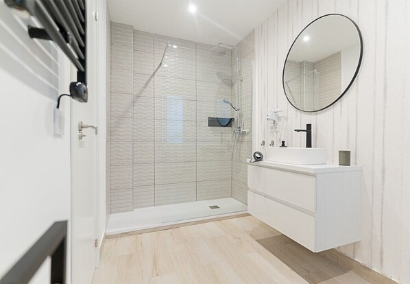 Shower, hair dryer