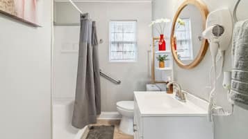 Hair dryer, towels