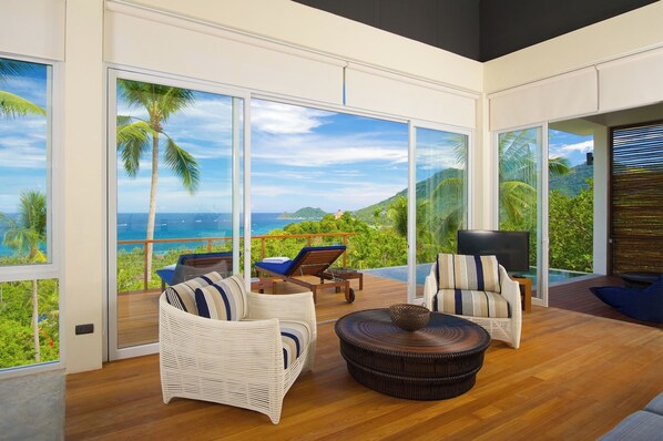 Calaïa Private Pool Villa & Sea View | Vardagsrum