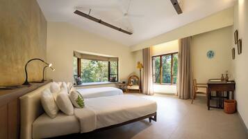 Double or Twin Room, Garden View | Laptop workspace, iron/ironing board, free WiFi