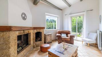 TV connectée, cheminée, espaces bureaux