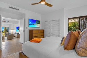 A bright guest bedroom layout keeps sleeping space private and quiet. KGV-24P7