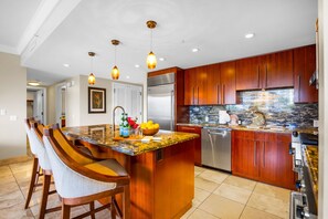 Microwave, oven, dishwasher, coffee/tea maker