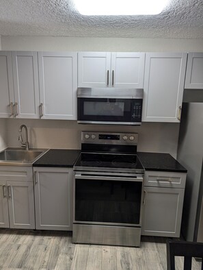 Kühlschrank, Mikrowelle, Ofen, Herdplatte