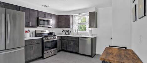 Microwave, oven, stovetop, dishwasher