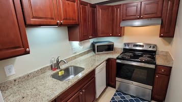 Microwave, stovetop, dishwasher