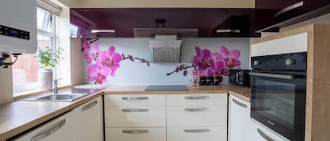 Microondas, horno, placa de cocina