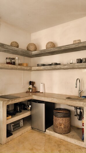 Executive Bungalow | Private kitchen | Stovetop, coffee/tea maker, cookware/dishes/utensils, spices - Ikal Bungalows (Tulum)