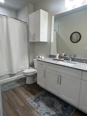 Hair dryer, towels, soap, shampoo - Brand New Modern Corporate Rental in Eado (Houston)