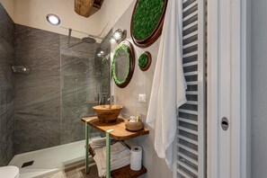 Dusche, Haartrockner, Handtücher