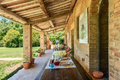 Zimmer 'Podere Marroneto - Camera 1' mit Bergblick, Gemeinschaftspool und Wi-Fi