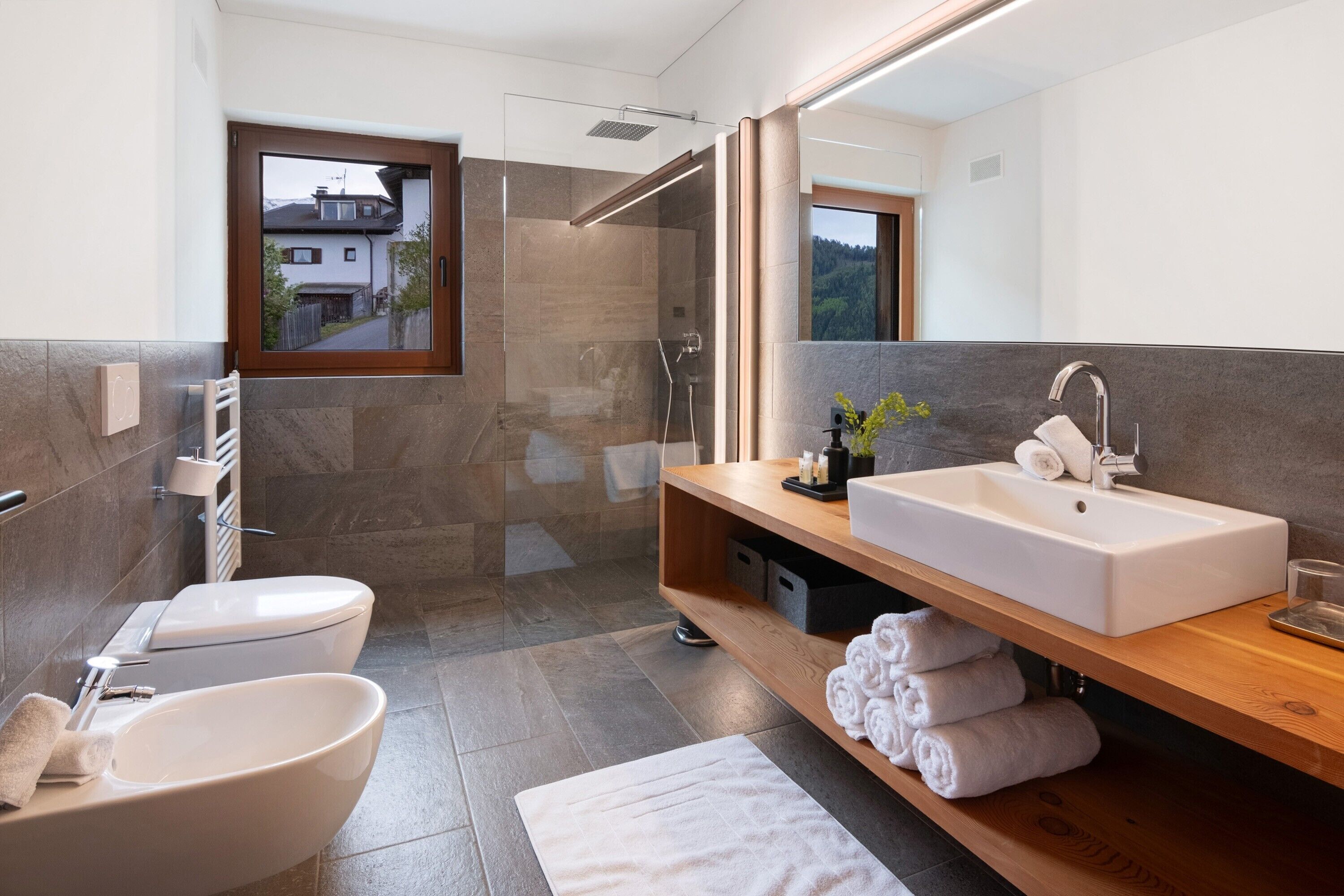 Dusche, Haartrockner, Handtücher