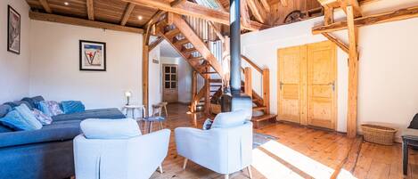 TV, fireplace, table tennis