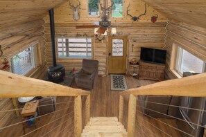 Smart TV, fireplace, DVD player, books - Recreate your Hallmark movie dreams in this rustic log cabin! (Anaconda)