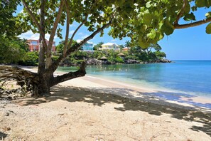 Playa en los alrededores, camastros y toallas de playa
