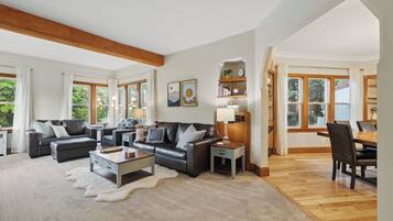 Smart TV, DVD player, books, video library