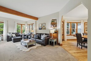 Smart TV, DVD player, books, video library