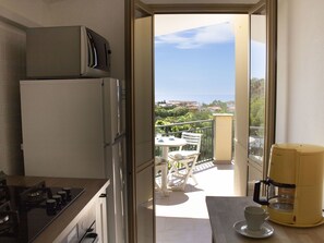 Fridge, oven, cookware/dishes/utensils