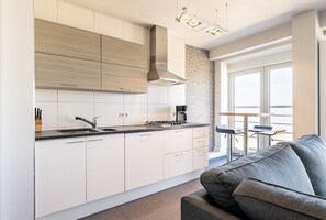 Réfrigérateur, micro-ondes, plaque de cuisson, lave-vaisselle