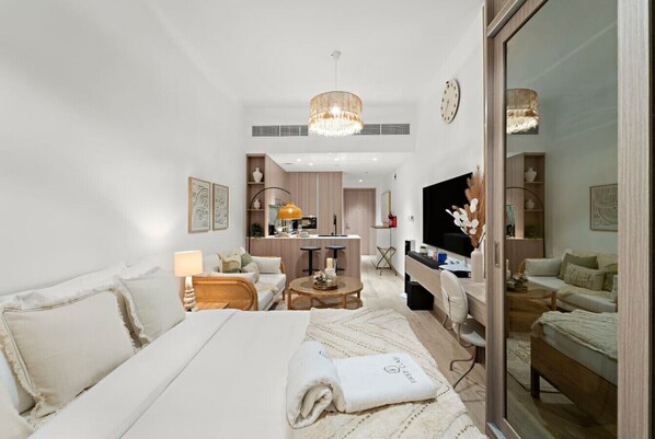 1 slaapkamer, een bureau, een strijkplank/strijkijzer, gratis wifi